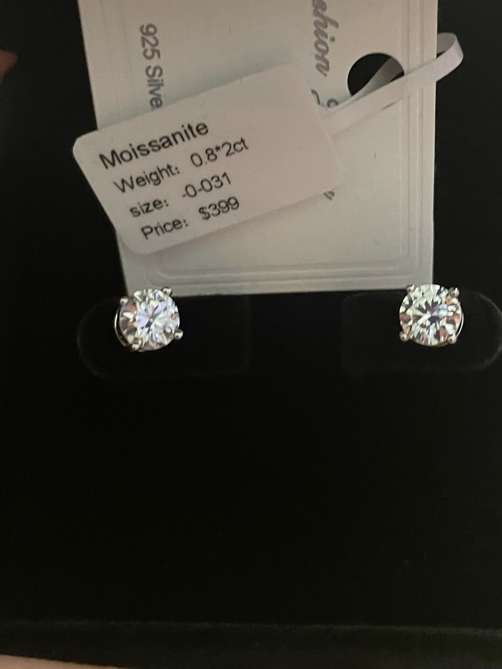 Moissanite Stud Earrings in White - Sparkling Silver Setting
